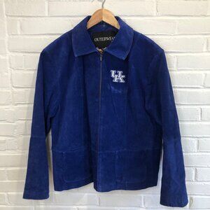 Kentucky Wildcats Blue Suede Leather Jacket Outerwear by Lisa Women's XL